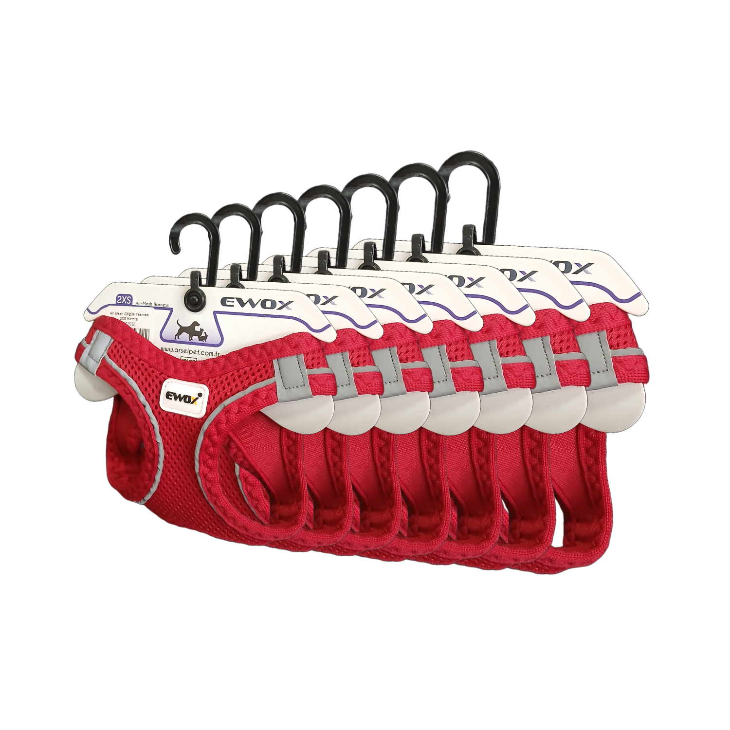 Air Mesh Göğüs Tasması Kırmızı Set (3XS–XL) - 1