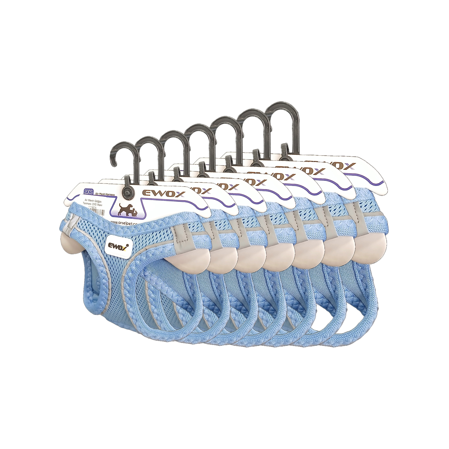 Air Mesh Göğüs Tasması Mavi Set (3XS–XL) - 1