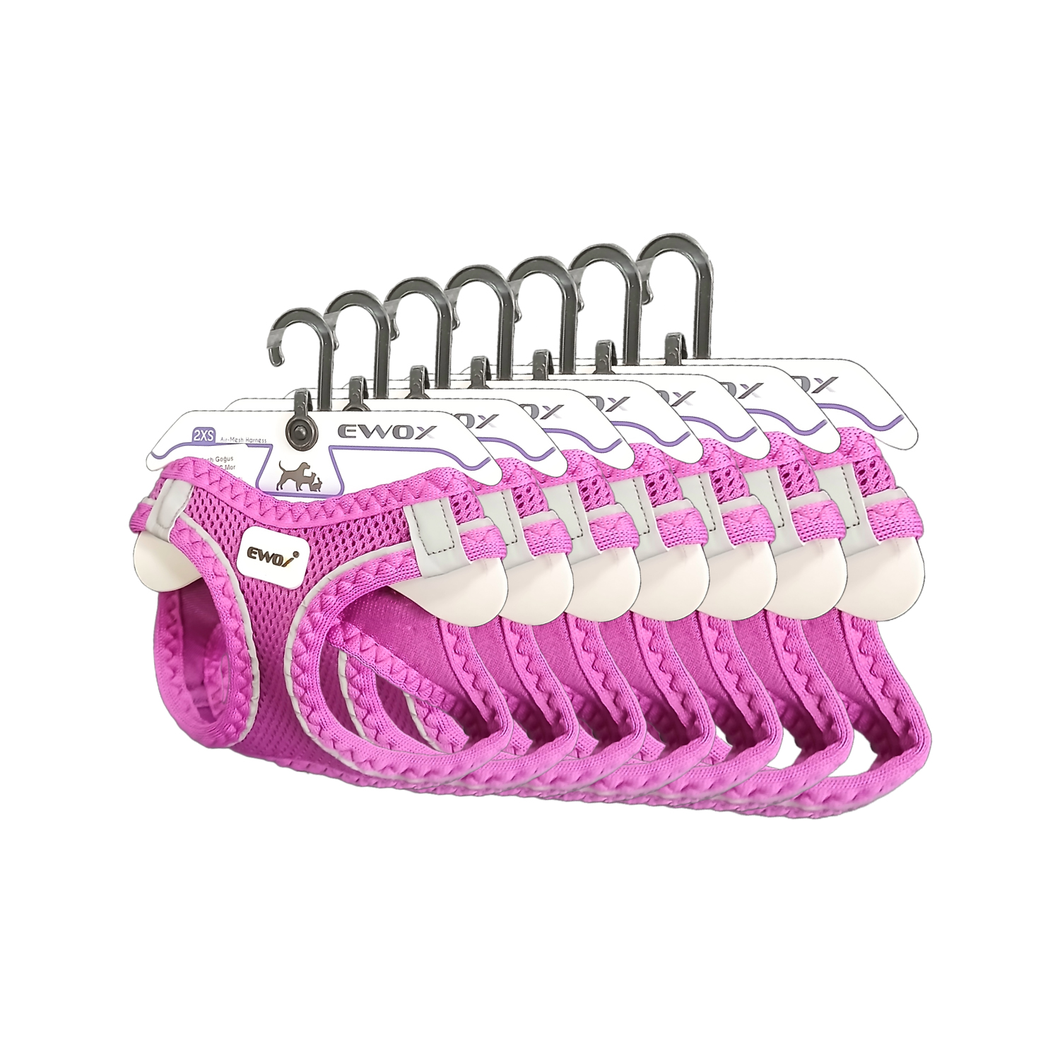 Air Mesh Göğüs Tasması Mor Set (3XS–XL) - 1