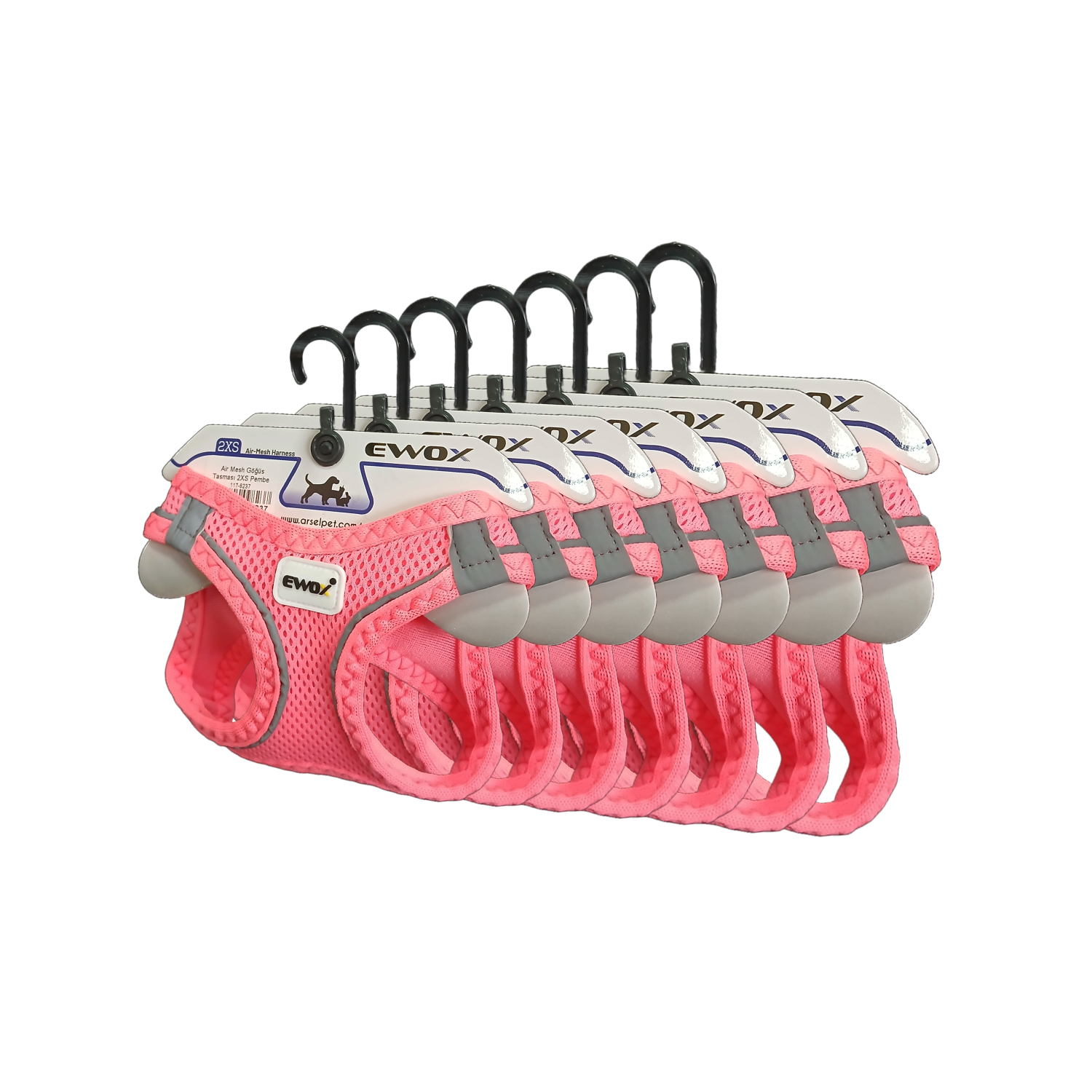 Air Mesh Göğüs Tasması Pembe Set (3XS–XL) - 1