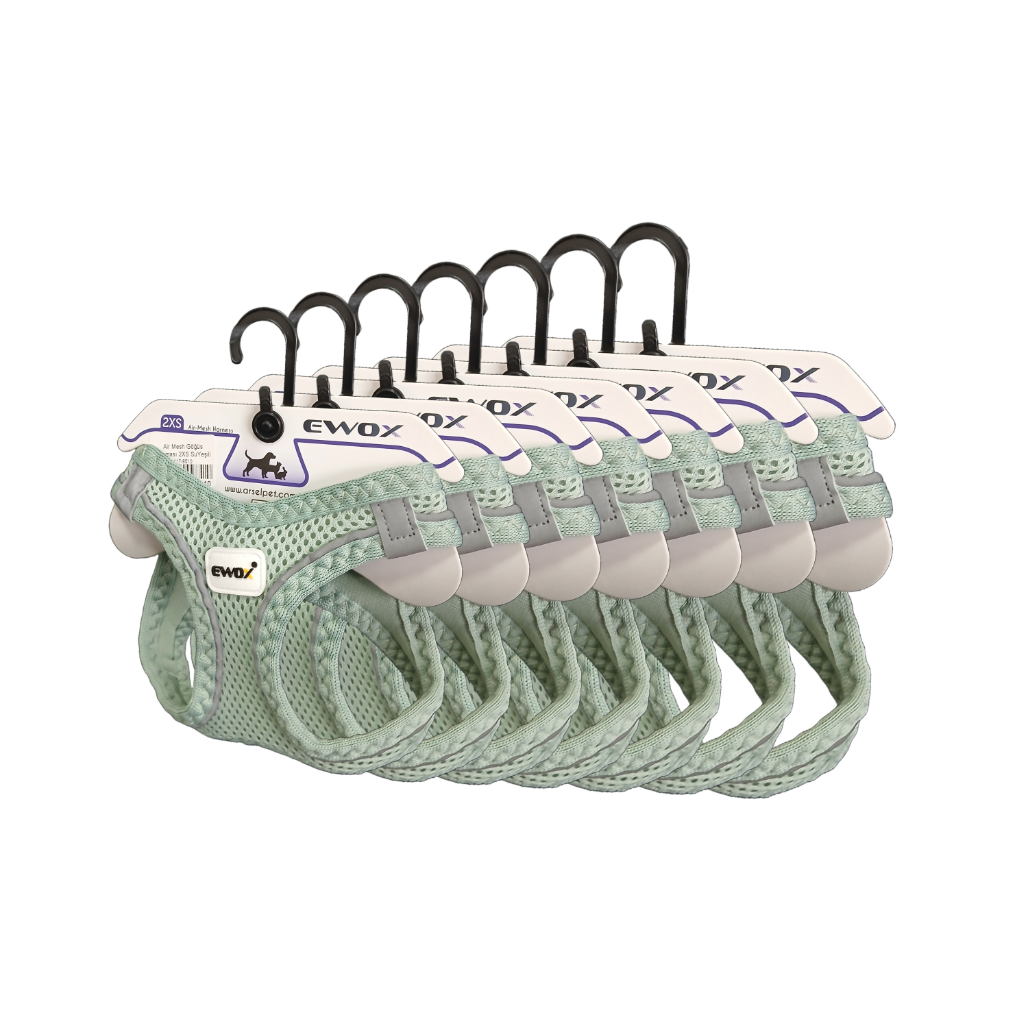 Air Mesh Göğüs Tasması Su Yeşili Set (3XS–XL) - 1