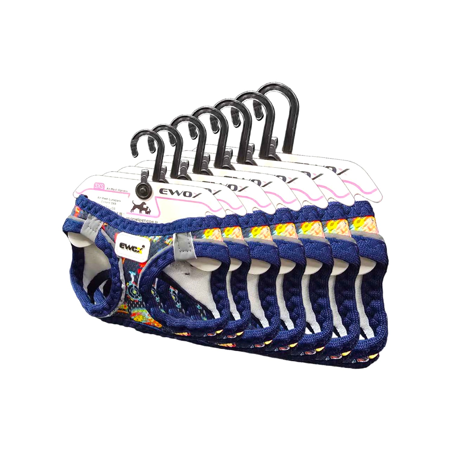 Air Mesh Lunapark Desenli Göğüs Tasması Seti (3XS–XL) - 1