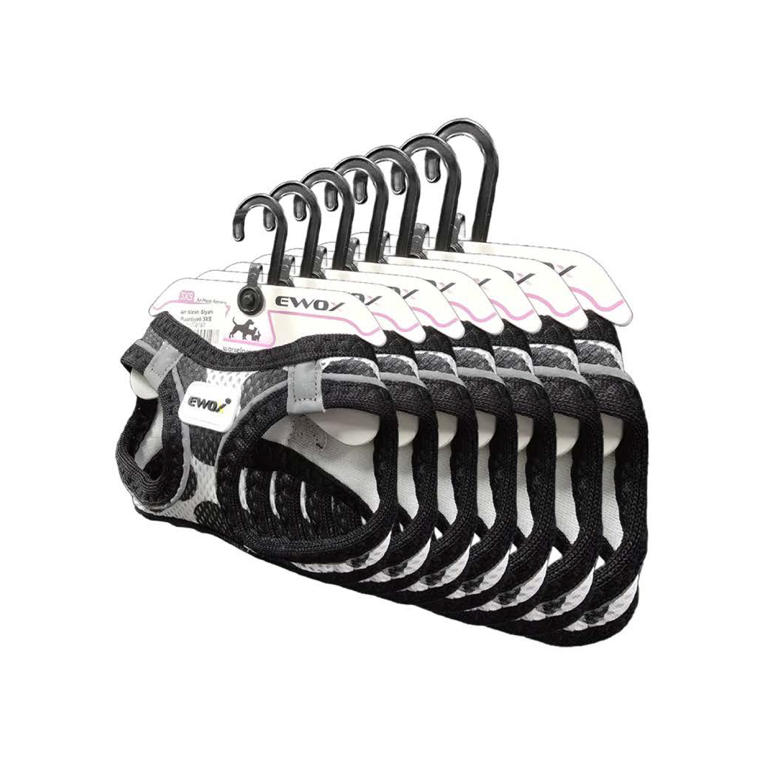 Air Mesh Siyah Puantiyeli Göğüs Tasması Seti (3XS–XL) - 1