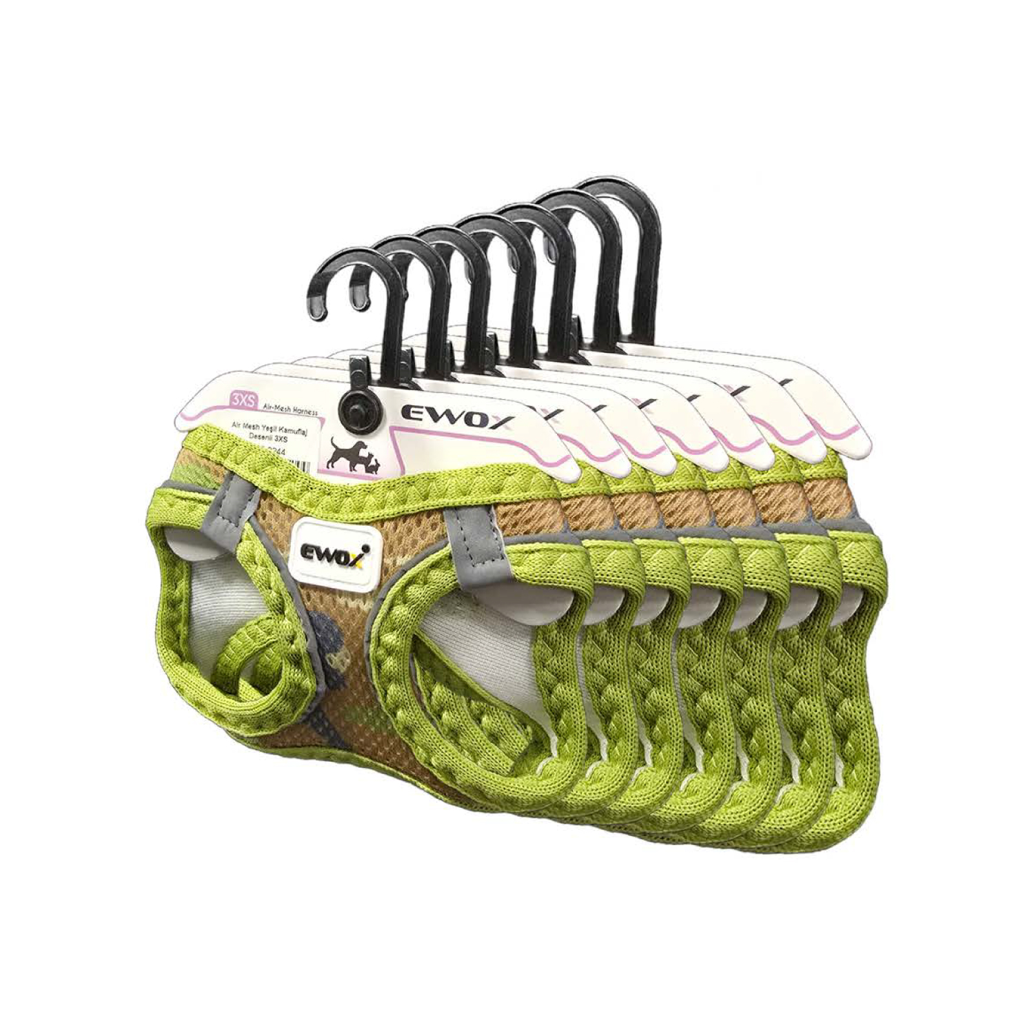 Air Mesh Yeşil Kamuflaj Desenli Göğüs Tasması Seti (3XS–XL) - 1
