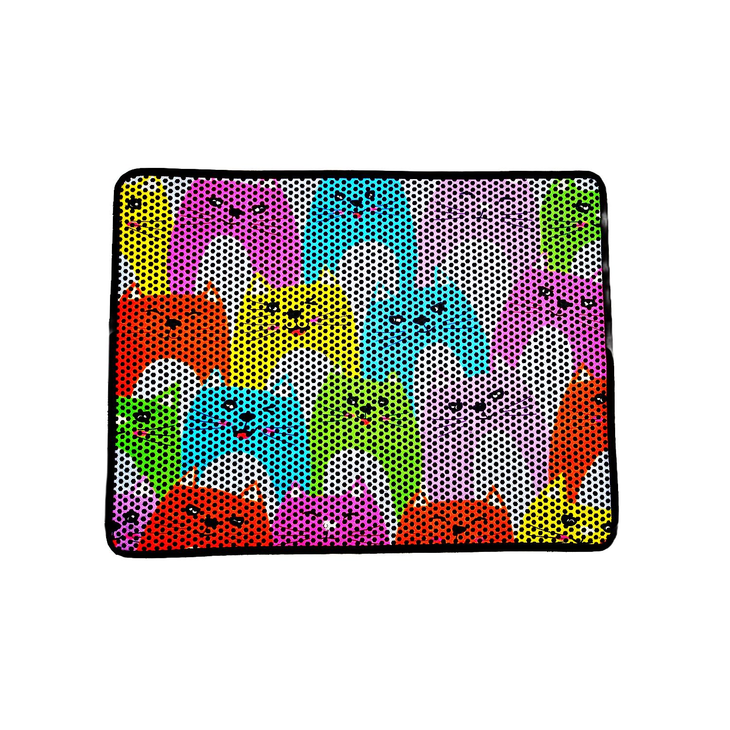 Büyük Boy Elekli Tuvalet Önü Desenli Kedi Kumu Paspası Desenli 60x80 cm - 1