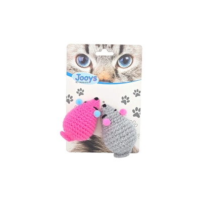Jooys Amigurumi Kedi Oyuncağı İkili Fare - 1