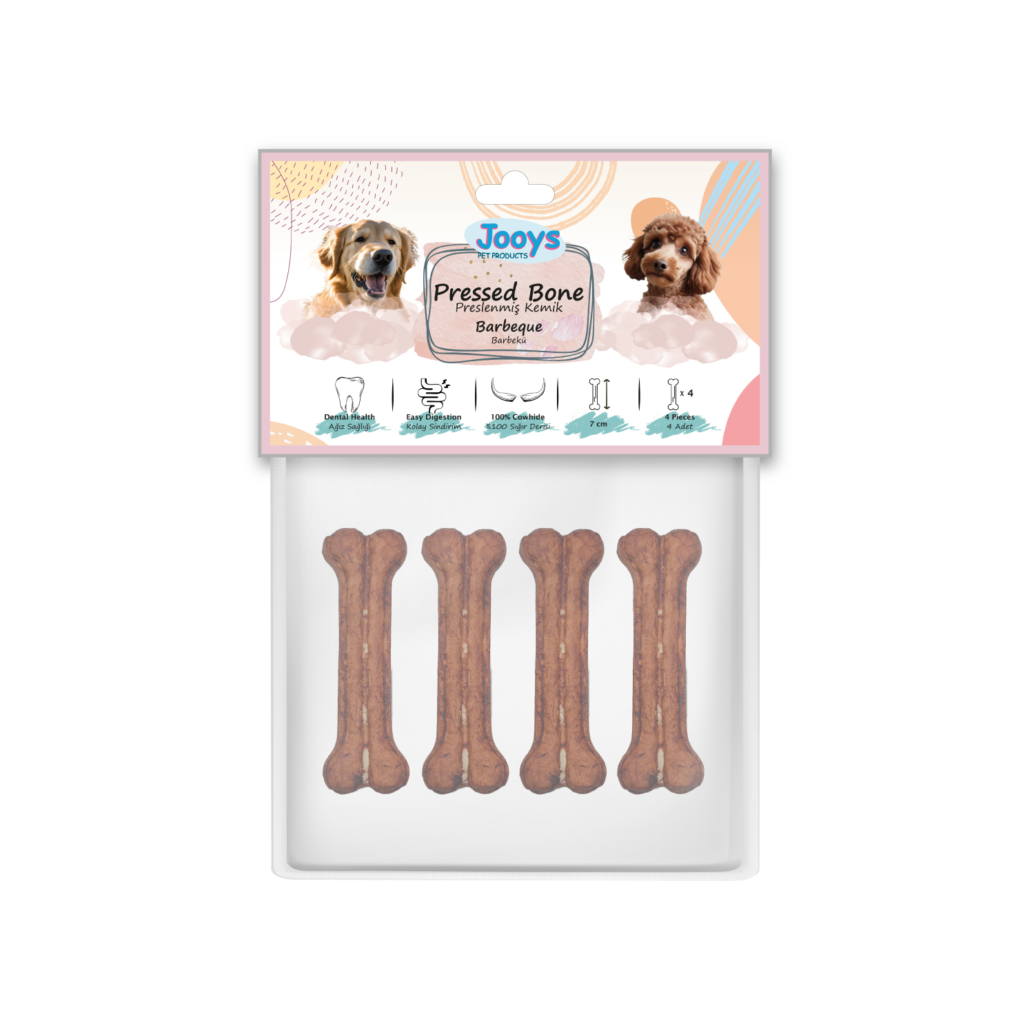 Jooys Barbekü Soslu Pres Kemik 7 cm – 4’lü Paket - 1