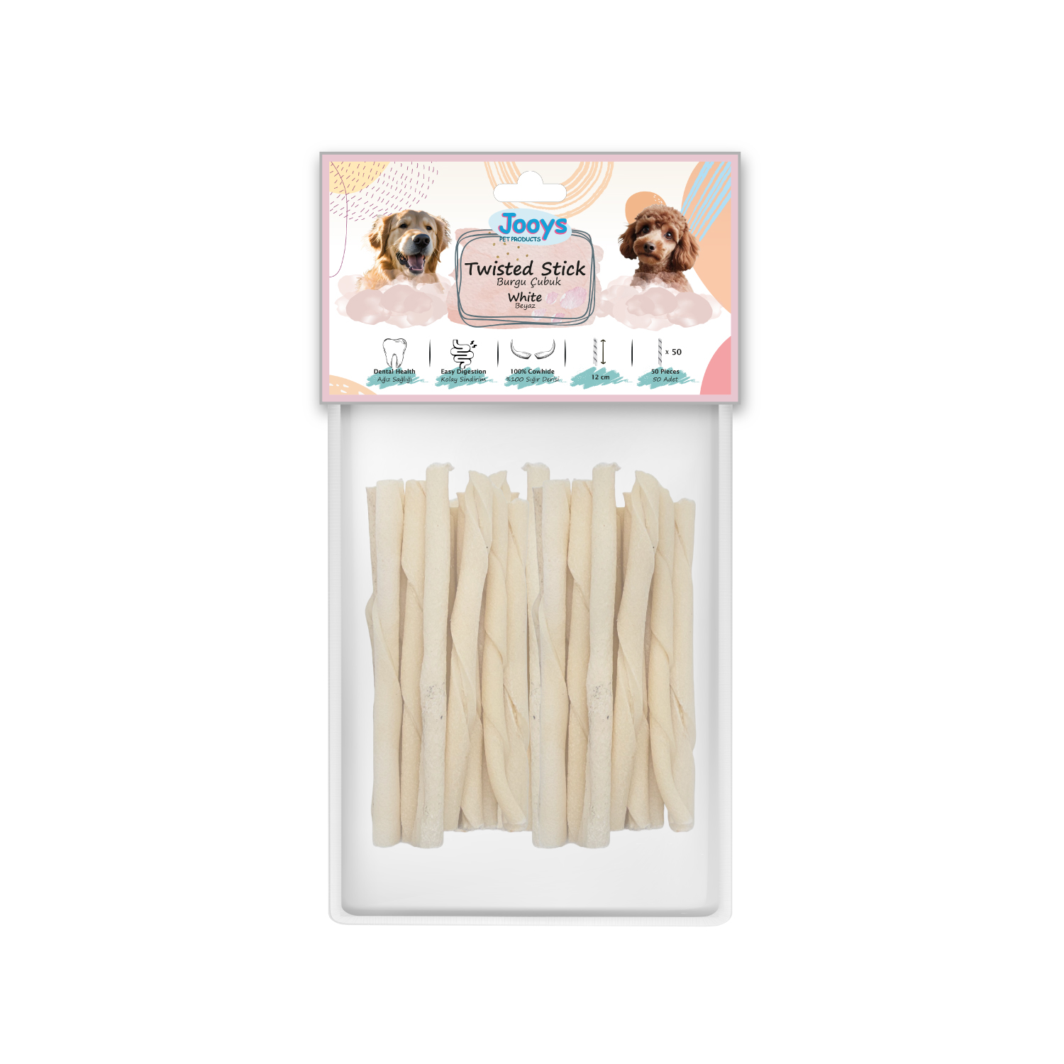 Jooys Beyaz Burgu Çubuk 12 cm – 50’li - 1
