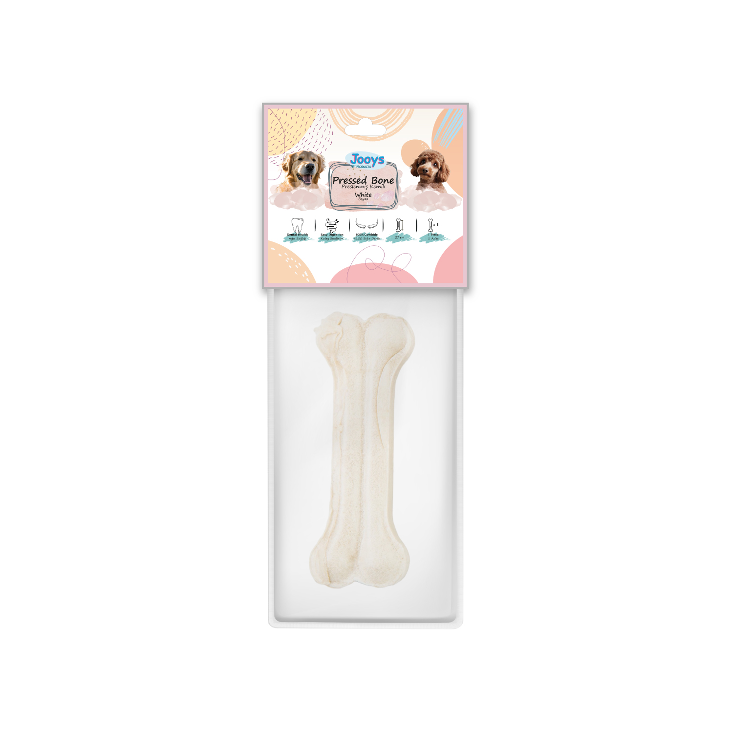 Jooys Beyaz Pres Kemik 27 cm – 1’li - 1