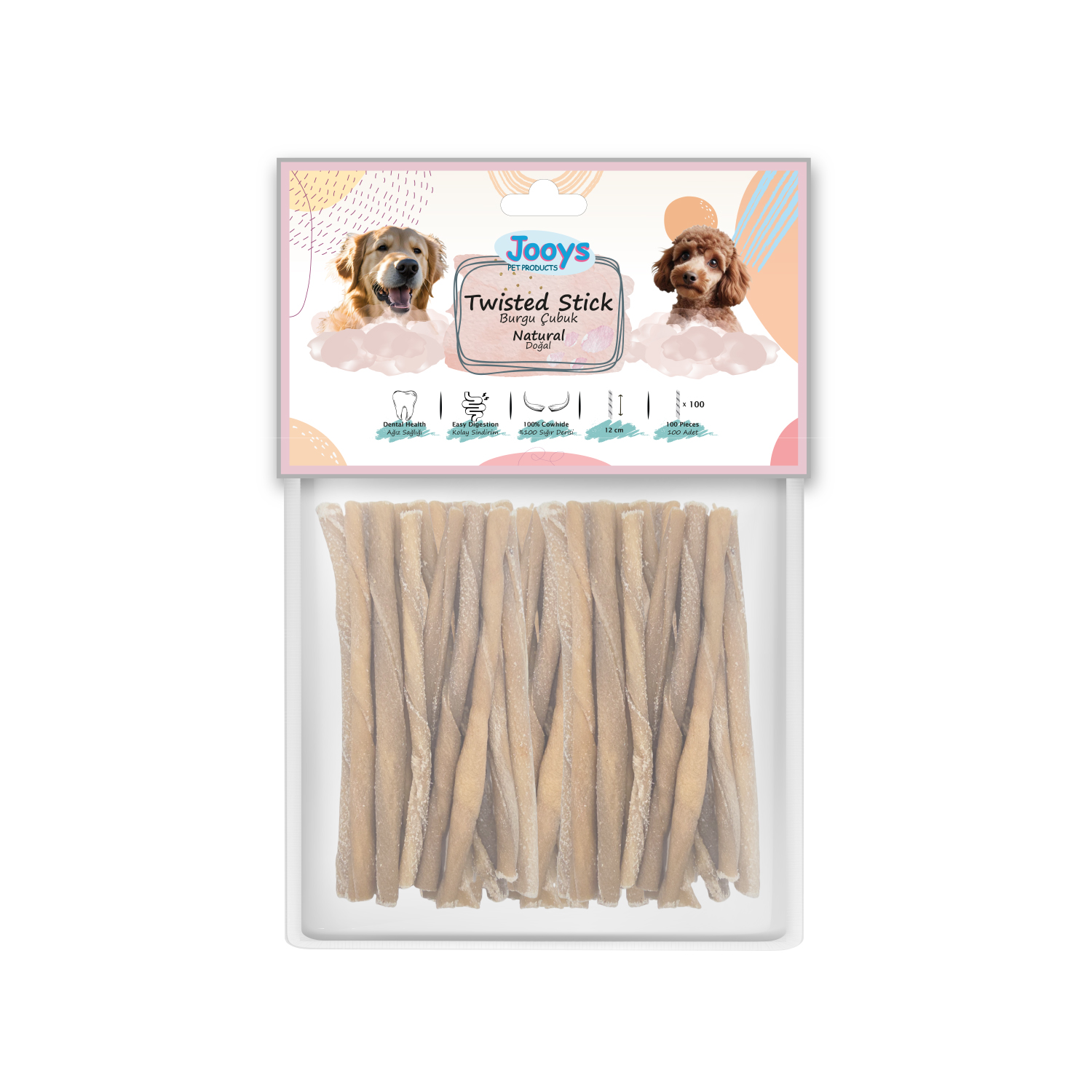 Jooys Doğal Burgu Çubuk 12 cm – 100’lü - 1
