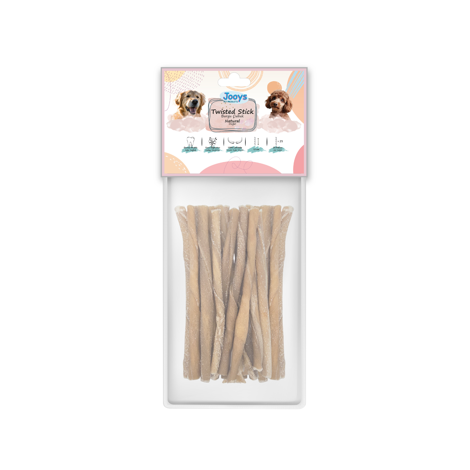 Jooys Doğal Burgu Çubuk 12 cm – 25’li - 1