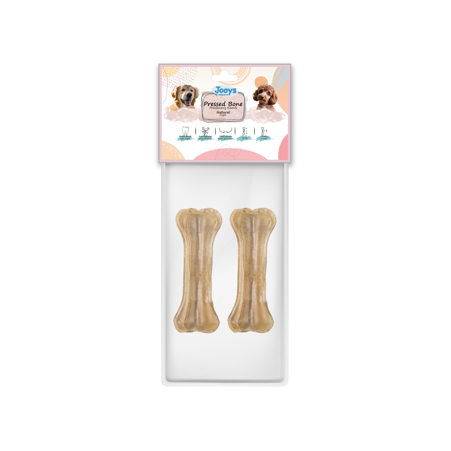 Jooys Doğal Pres Kemik 12 cm – 2’li - 1