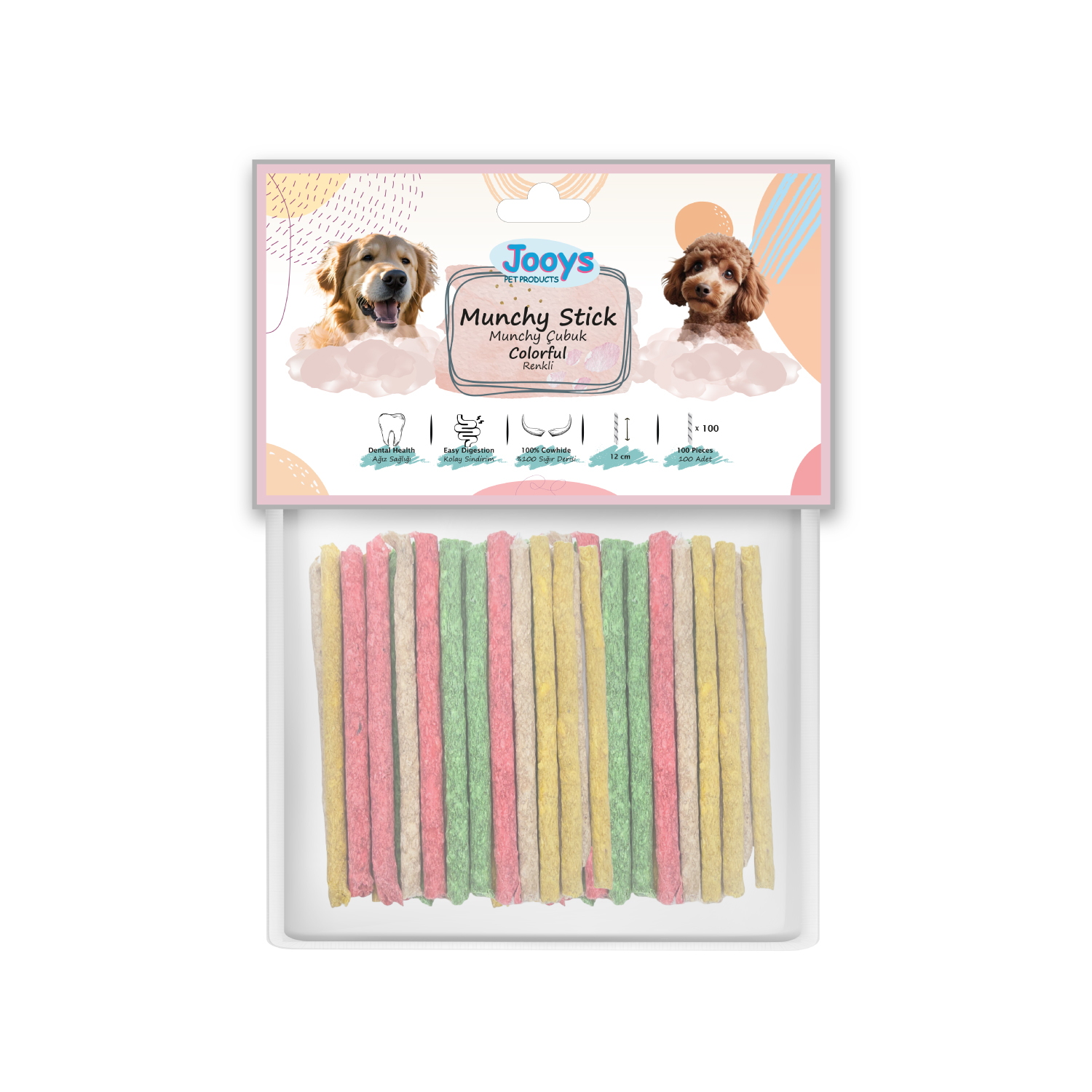 Jooys Renkli Munchy Çubuk 12 cm – 100’lü - 1