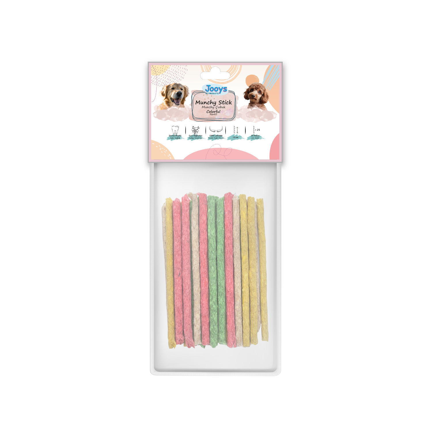 Jooys Renkli Munchy Çubuk 12 cm – 25’li - 1