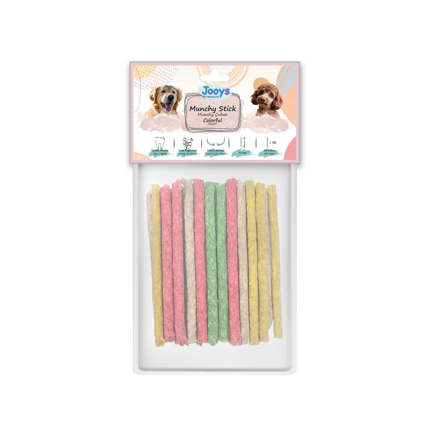 Jooys Renkli Munchy Çubuk 12 cm – 50’li - 1