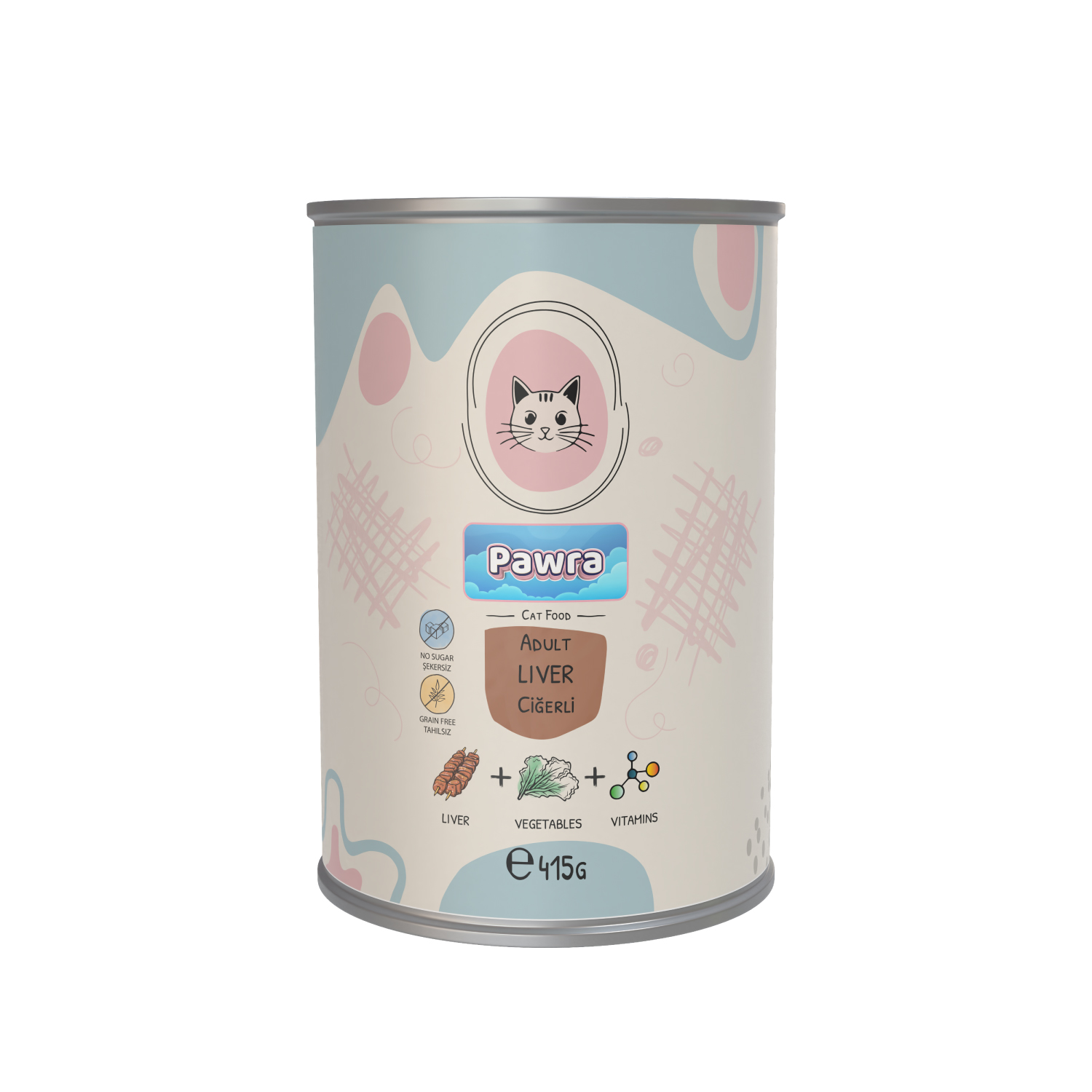 Pawra Ciğerli Yetişkin Kedi Konservesi 415GR - 1