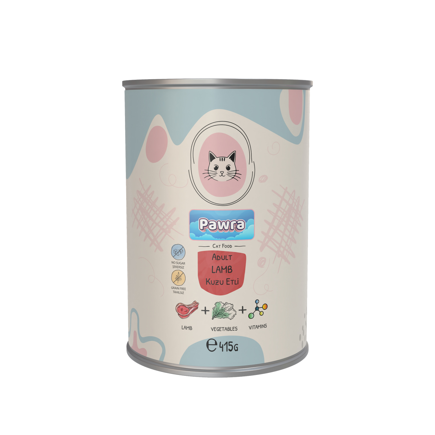 Pawra Kuzu Etli Yetişkin Kedi Konservesi 415GR - 1