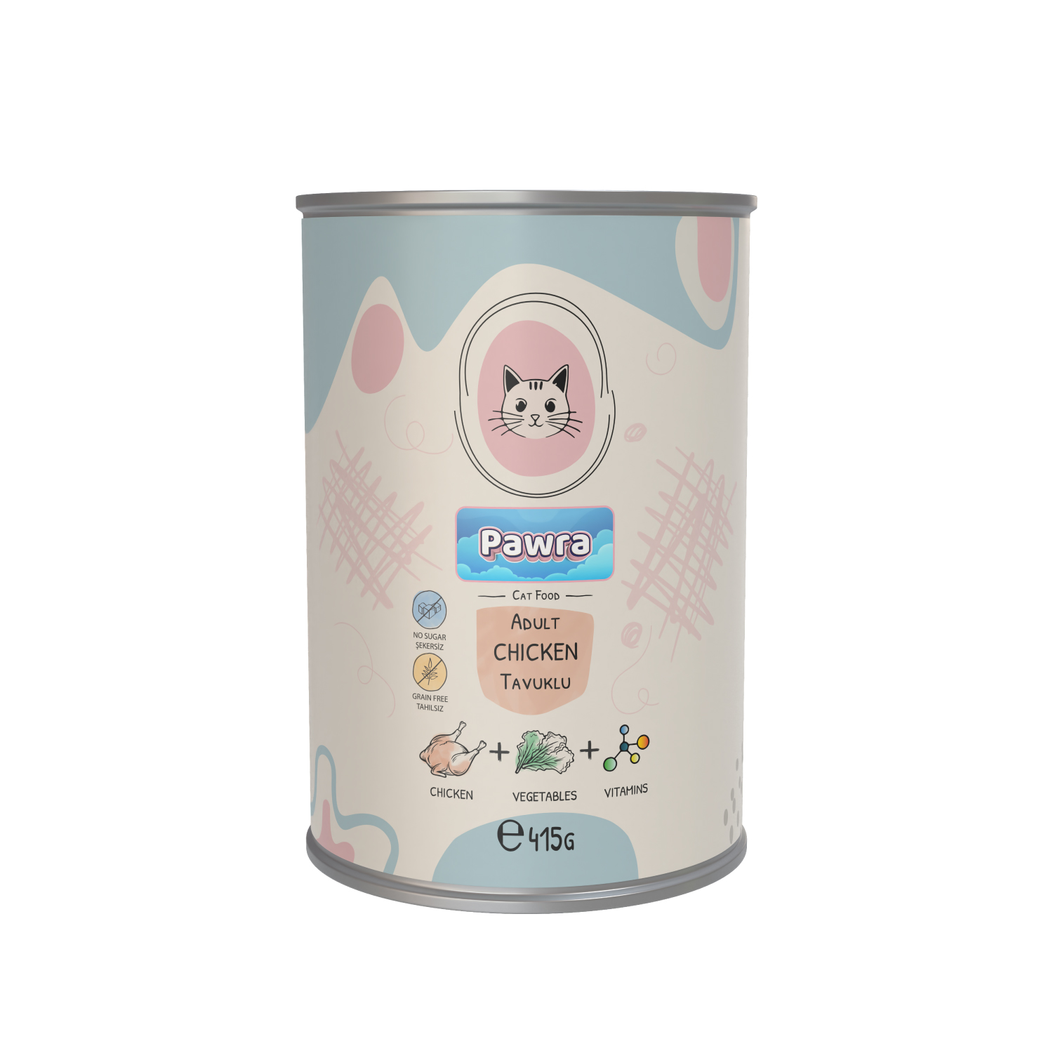 Pawra Tavuklu Yetişkin Kedi Konservesi 415GR - 1