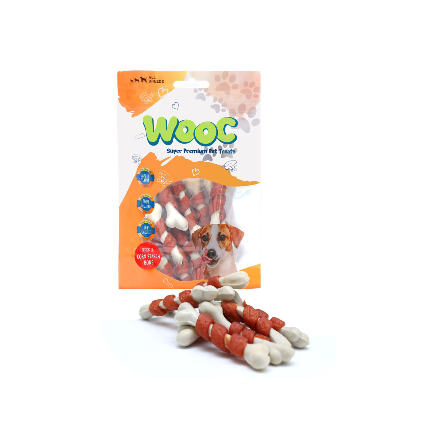 Wooc Dog Biftek Sargılı Kalsiyum Kemikli Ödül 80 g - 2
