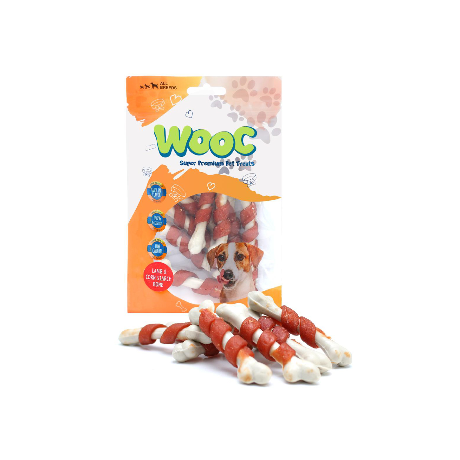 Wooc Dog Kuzu Sargılı Kalsiyum Kemikli Ödül 80 g - 2