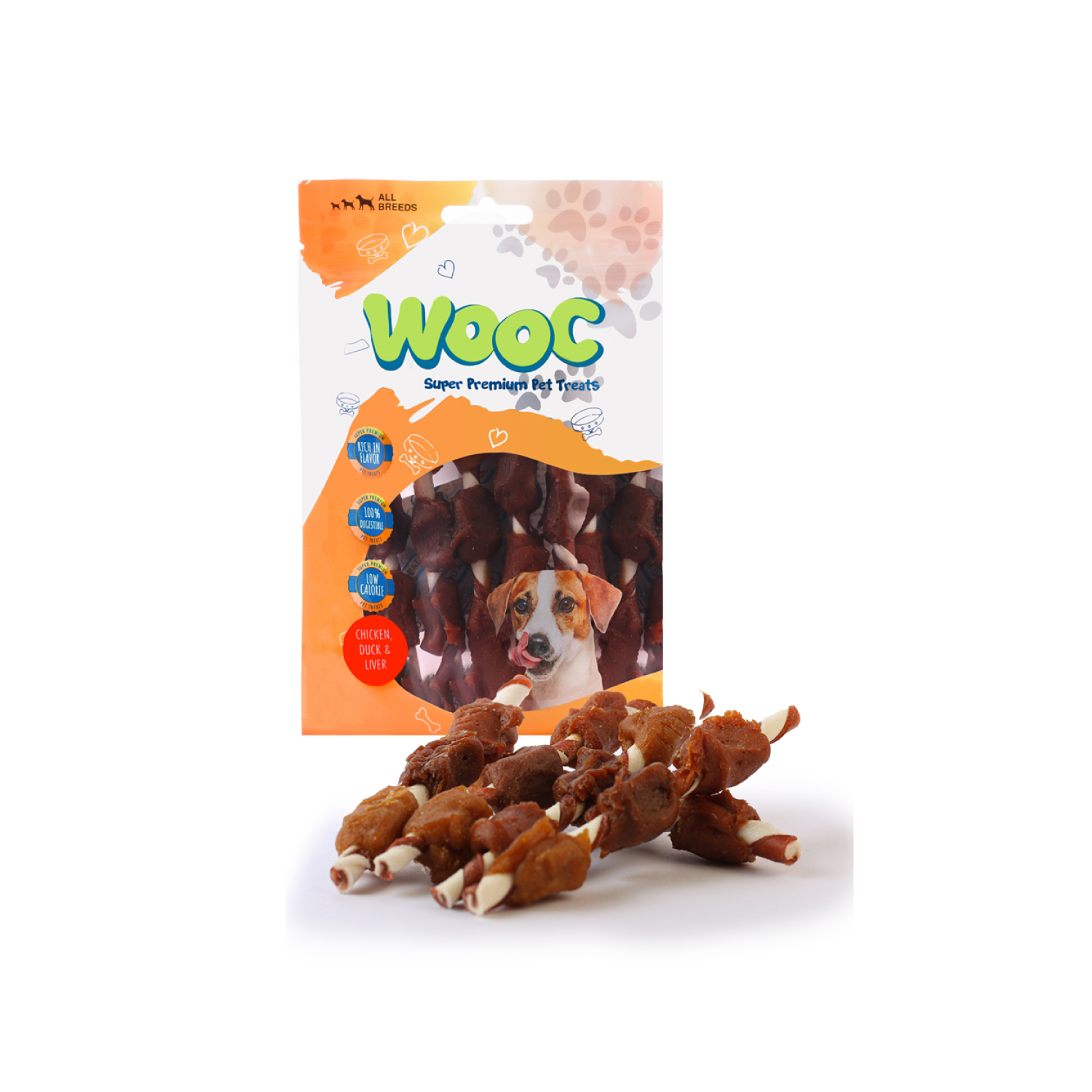 Wooc Dog Tavuk & Ördek & Ciğer Sargılı Stick Ödül 80 g - 2