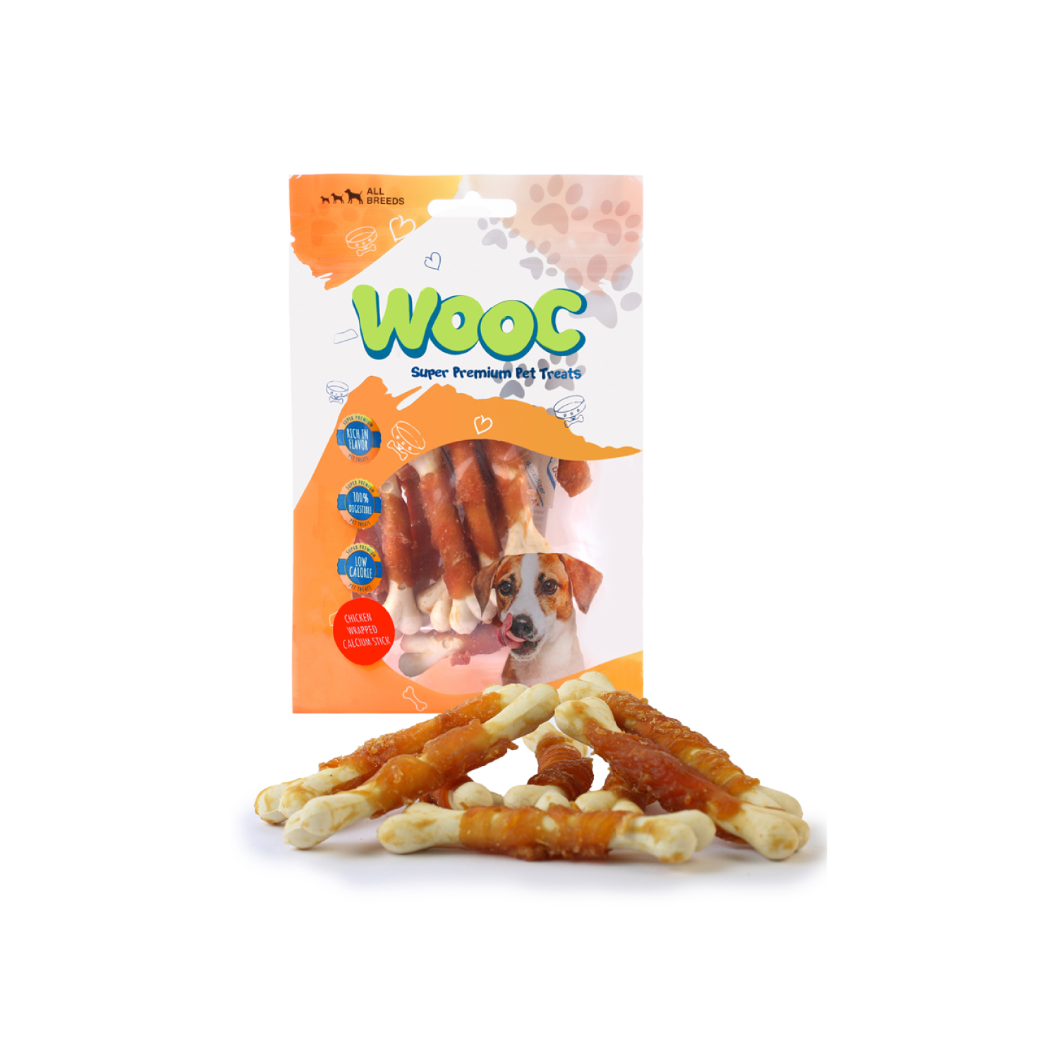 Wooc Dog Tavuk Sargılı Kalsiyum Kemikli Ödül 80 g - 2
